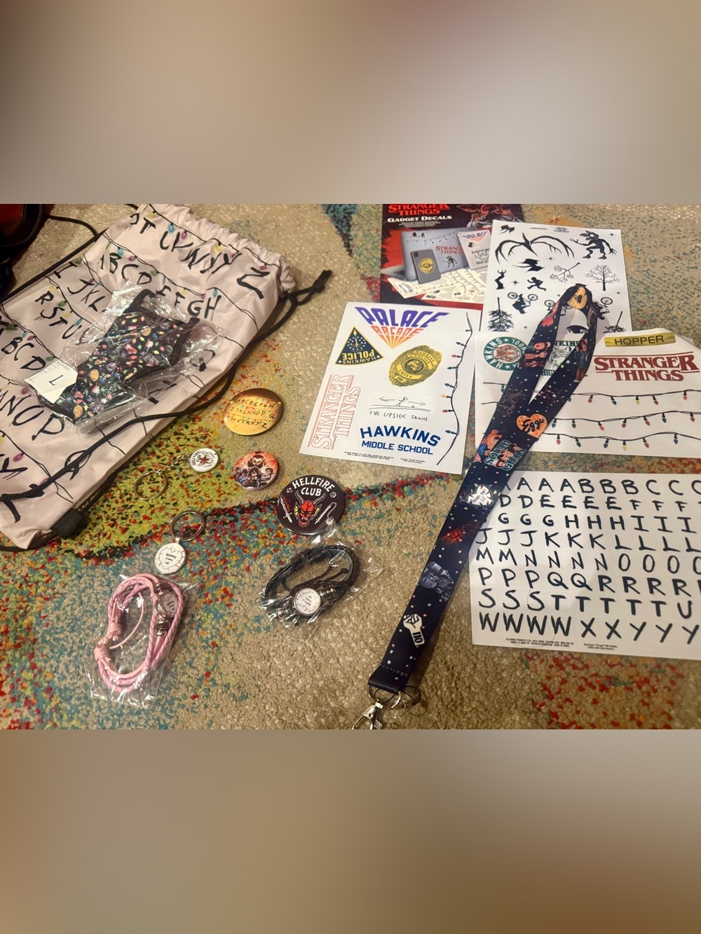 Stranger Things Large Collectible & Accessories Lot – Hawkins / Hellfire Club